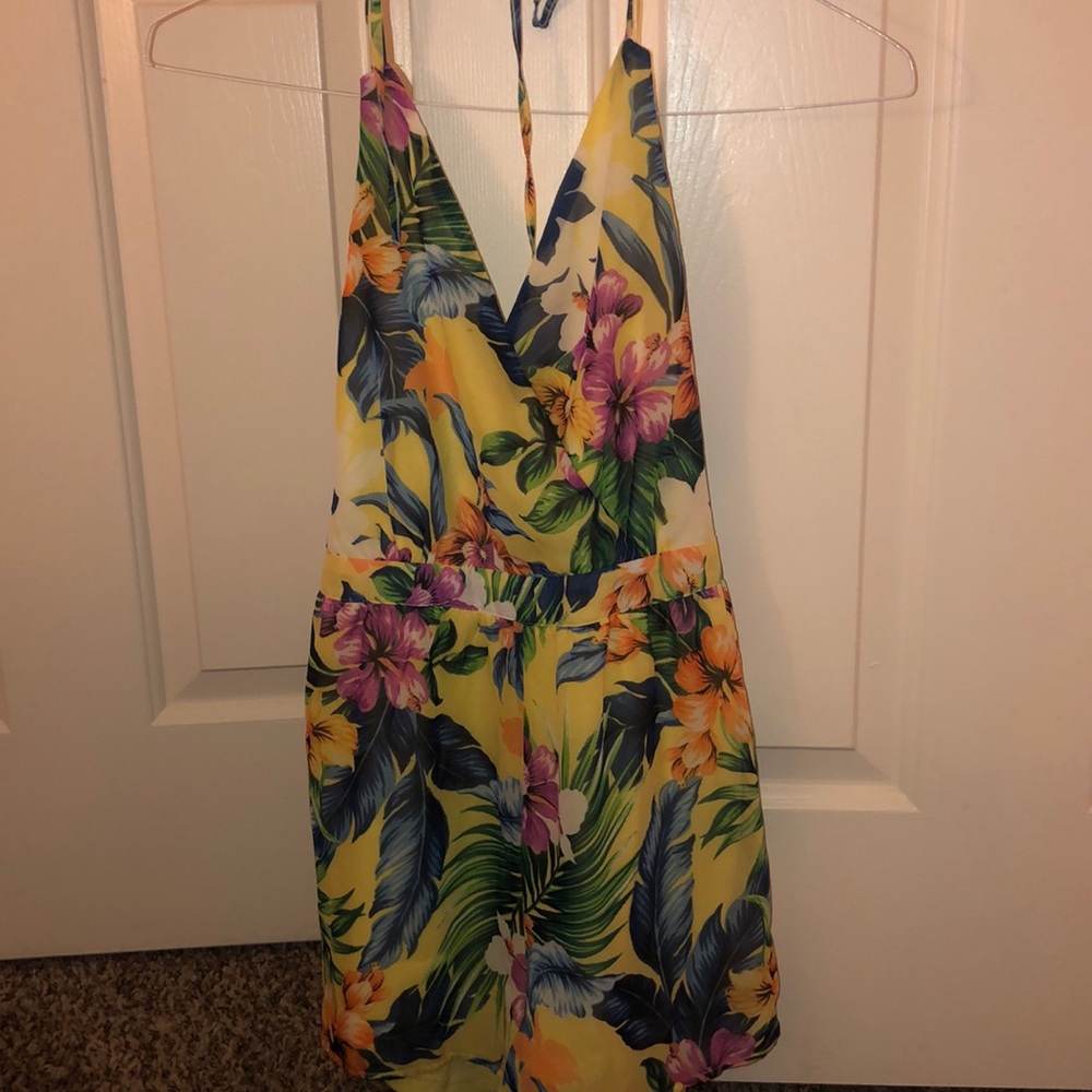 Yellow multi color romper